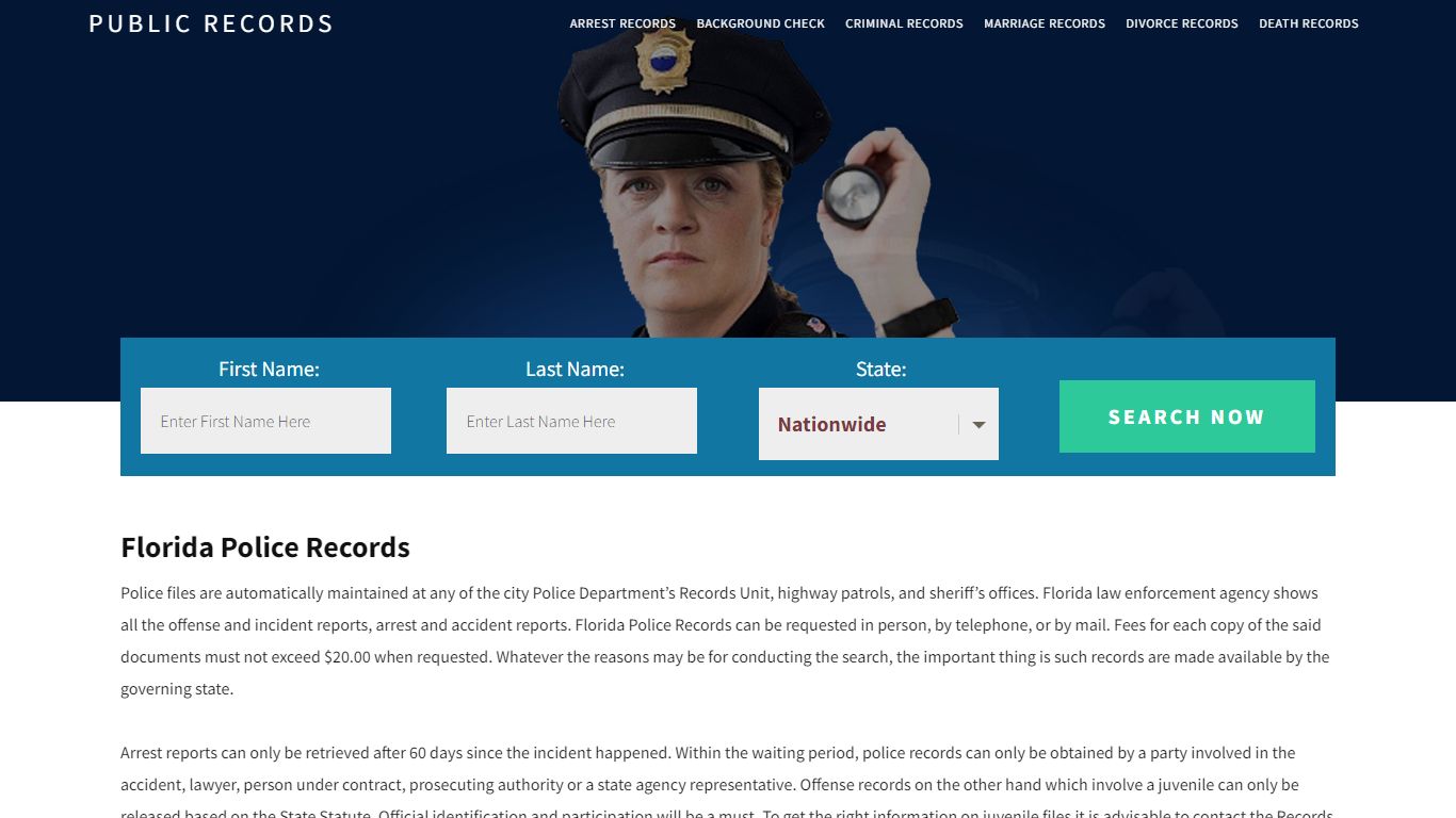 Florida Police Records | Get Instant Reports On People - Public Records